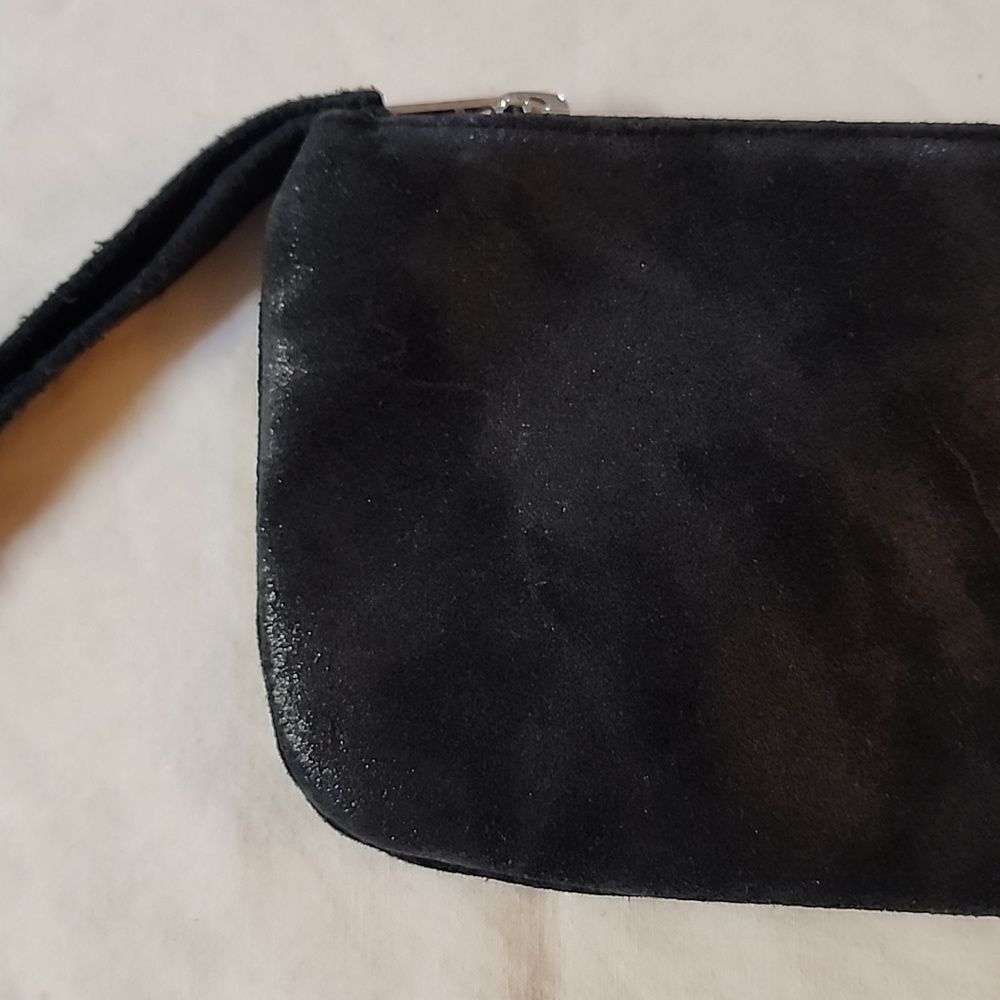 Cofi black metallic leather wristlet pouch - Picture 2 of 9